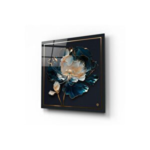 Çiçek Cam Tablo | Hediyelik, Dekoratif, Ofis, Mutfak 80x80 cm