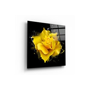 Çiçek Cam Tablo | Hediyelik, Dekoratif, Ofis, Mutfak 40x40 cm