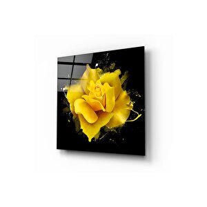 Çiçek Cam Tablo | Hediyelik, Dekoratif, Ofis, Mutfak 40x40 cm