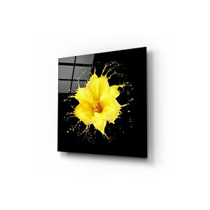 Çiçek Cam Tablo | Hediyelik, Dekoratif, Ofis, Mutfak 40x40 cm