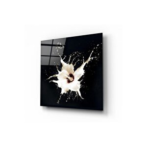 Çiçek Cam Tablo | Hediyelik, Dekoratif, Ofis, Mutfak 80x80 cm