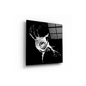 Çiçek Cam Tablo | Hediyelik, Dekoratif, Ofis, Mutfak 50x50 cm