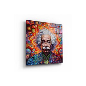 Albert Einstein Cam Tablo | Hediyelik, Dekoratif, Ofis, Mutfak 60x60 cm
