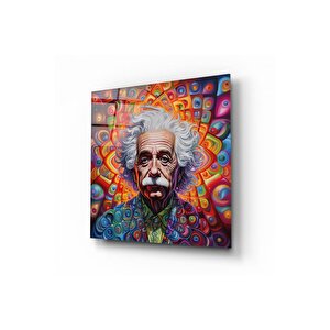 Albert Einstein Cam Tablo | Hediyelik, Dekoratif, Ofis, Mutfak 60x60 cm