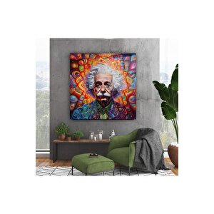 Albert Einstein Cam Tablo | Hediyelik, Dekoratif, Ofis, Mutfak 60x60 cm