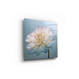 Çiçek Cam Tablo | Hediyelik, Dekoratif, Ofis, Mutfak 70x70 cm