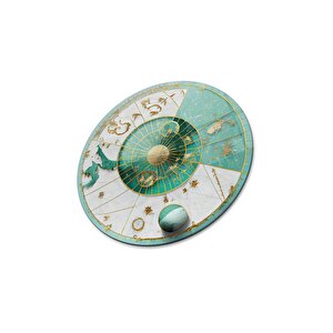 Soyut Desen Yuvarlak Cam Tablo | Hediyelik, Dekoratif, Ofis, Mutfak 80x80 cm