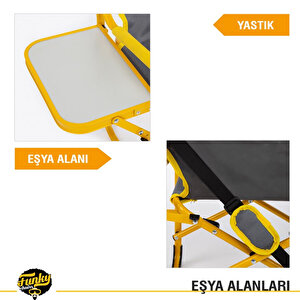 Funky Chairs Extra Katlanabilir Xl Büyük Boy Kamp Koltuğu - Sarı