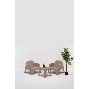 Şile Pratik Bahçe, Balkon Oturma Grubu 1+1+s  Bahçe Mobilyası / Cappucino