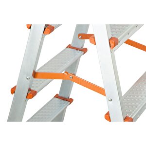 Yakut Serisi 3+3 Basamaklı Çift Çıkışlı Galvanizli Profil Merdiven (ev, Bahçe, Işyeri Için Uygun)