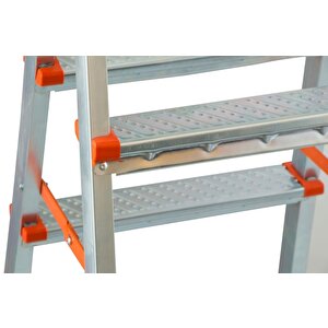 Yakut Serisi - 8+8 Basamaklı Çift Çıkışlı Galvanizli Profil Merdiven (ev, Bahçe, Işyeri Için Uygun)