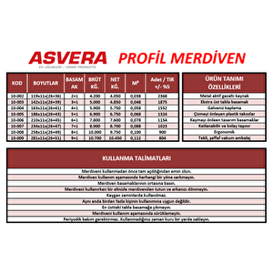 Asvera - 5+1 Basamaklı Galvanizli Profil Merdiven - Ev - Bahçe - İş Yeri İçin Dayanıklı