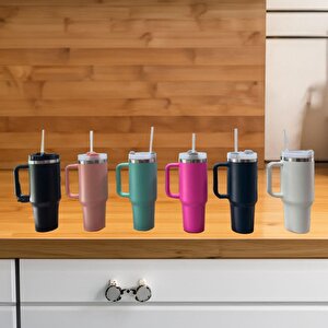 Yk1463 Pipetli 1,2 Lt Çelik Bardak Termos Siyah