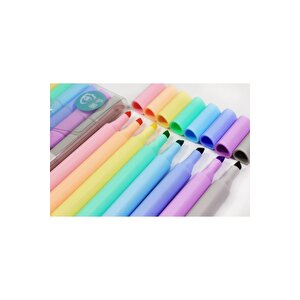 Fosforlu Kalem Pastel Renkler 8 Li Paket