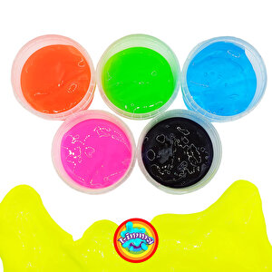 Slime Oyun Jeli Yuvarlak Kutu Yumtoys Polymer Slime Eğitici Oyun- 6 Adet