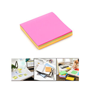 Kare Posit Yapışkanlı Not Kağıdı Pos It (76x76mm)- 5 Renkli