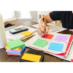 Kare Posit Yapışkanlı Not Kağıdı Pos It (76x76mm)- 5 Renkli