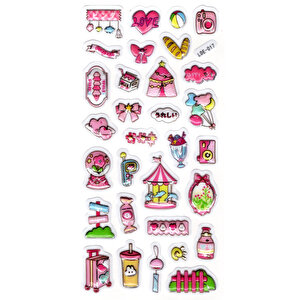 Sticker Kabartmalı , Sticker Defter, Planlayıcı Etiket (lde-017) - 19x9 Cm - Lunapark