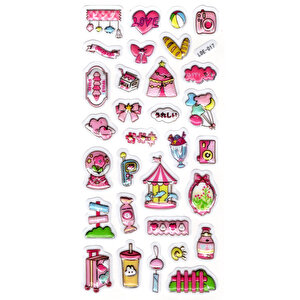 Sticker Kabartmalı , Sticker Defter, Planlayıcı Etiket (lde-017) - 19x9 Cm - Lunapark