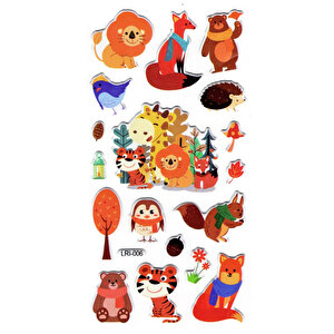 Sticker Kabartmalı Stiker Defter, Planlayıcı Etiket (lri006) - 17x9 Cm - Hayvanlar Alemi