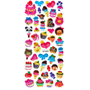 Işıltılı Sticker Kabartmalı Stiker Defter Planlayıcı Etiket (dfh018)-18x9cm - Şeker Hayvan