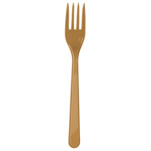 Plastik Gold Altın Renkli Lüx Parti Doğum Günü Çatal - 18 Cm. - 25 Adetlik Paket
