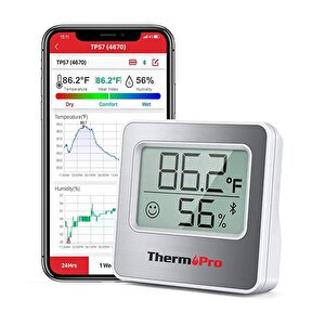 Thermopro Tp357 Akıllı İç Mekan Isı Ve Nem Ölçer Termometre
