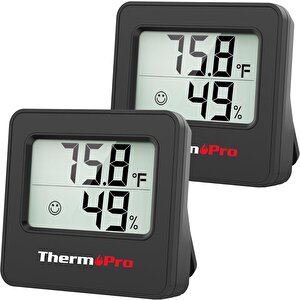 Thermopro Tp157 İç Mekan (sera, Dolap, Bebek Odası) Hassas Sıcaklık Ve Nem Ölçer Mini Termometre 2 Adet