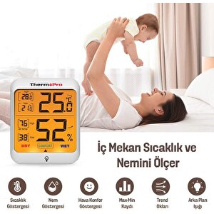 TP53 Termometre İç Mekan Dijital Sıcaklık ve Nem Ölçer - 2 Adet