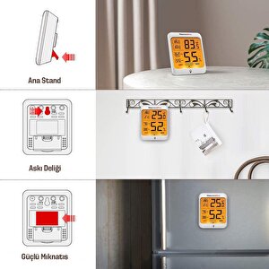TP53 Termometre İç Mekan Dijital Sıcaklık ve Nem Ölçer - 2 Adet