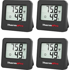 Thermopro Tp157 İç Mekan (sera, Dolap, Bebek Odası) Hassas Sıcaklık Ve Nem Ölçer Mini Termometre 4 Adet