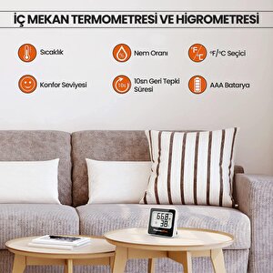 Thermopro Tp157 İç Mekan (sera, Dolap, Bebek Odası) Hassas Sıcaklık Ve Nem Ölçer Mini Termometre 4 Adet