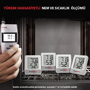 Thermopro Tp49w-b Mini İç Mekan Dijital Isı Ve Nem Ölçer Termometre Siyah-beyaz