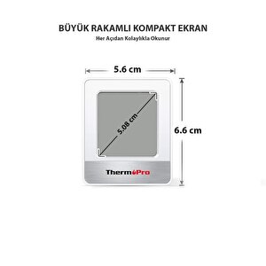 Thermopro Tp49w-b Mini İç Mekan Dijital Isı Ve Nem Ölçer Termometre Siyah-beyaz