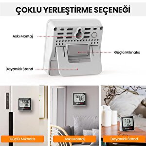 Thermopro Tp157 İç Mekan (sera, Dolap, Bebek Odası) Hassas Sıcaklık Ve Nem Ölçer Mini Termometre 3 Adet