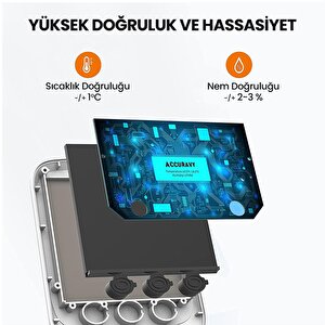 Thermopro Tp157 İç Mekan (sera, Dolap, Bebek Odası) Hassas Sıcaklık Ve Nem Ölçer Mini Termometre 3 Adet