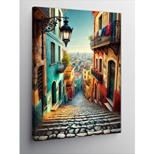 Kanvas Tablo Dar Taş Sokakları 100x140 cm