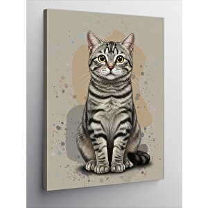 Kanvas Tablo Sevimli Gri Kedi 50x70 cm
