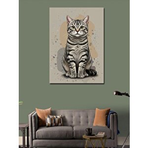 Kanvas Tablo Sevimli Gri Kedi 50x70 cm