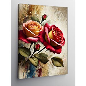 Kanvas Tablo Kırmızı Ve Sarı Güller 70x100 cm