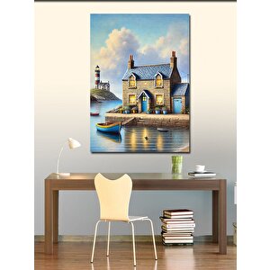 Kanvas Tablo Deniz Kenarındaki Ev 70x100 cm