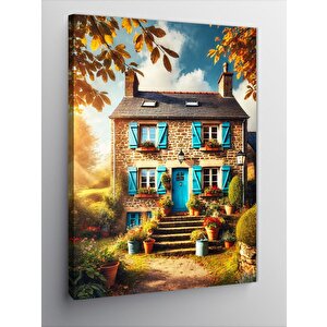 Kanvas Tablo Kırsalda Renkli Ev 70x100 cm