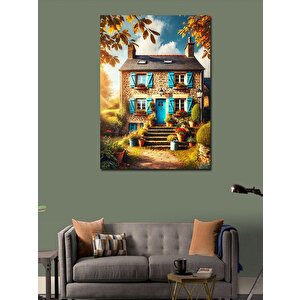 Kanvas Tablo Kırsalda Renkli Ev 70x100 cm