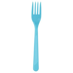 Plastik Turkuaz Renkli Lüx Parti Doğum Günü Çatal - 18 Cm. - 25 Adetlik 5 Paket