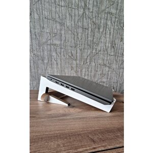 Ahşap Laptop Yükseltici Laptop Standı Tüm Modellerle Uyumlu Taşınabilir Notebook Standı Mdf Beyaz