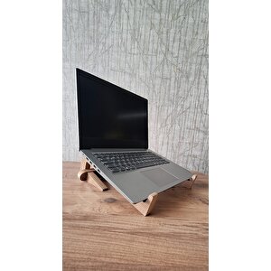 Ahşap Laptop Yükseltici Laptop Standı Tüm Modellerle Uyumlu Taşınabilir Notebook Standı Mdf Açık Ceviz