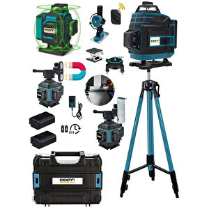 Otomatik Hizalama 16 Köşe 360° Yeşil Lazer Çizgi Hizalama Terazi Çantalı Tripod Ayak Hediye