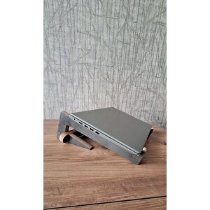 Ahşap Laptop Yükseltici Laptop Standı Tüm Modellerle Uyumlu Taşınabilir Notebook Standı Mdf Siyah Mermer