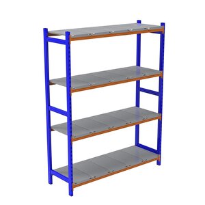 Rafburada® 4 Katlı Depo Rafı. 150-300 Kg Taşıma Kapasiteli H. Rack 50x90x250