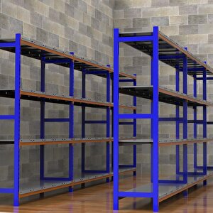 Rafburada® 4 Katlı Depo Rafı. 150-300 Kg Taşıma Kapasiteli H. Rack 60x150x200